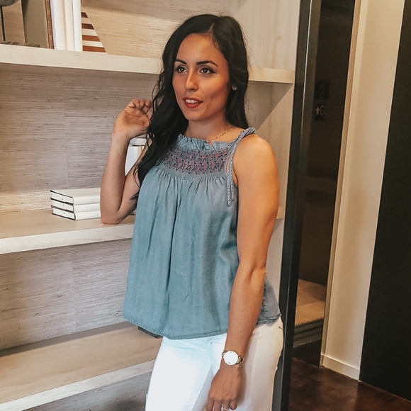 Melissa Denim Smock Top - Picture 2 of 4